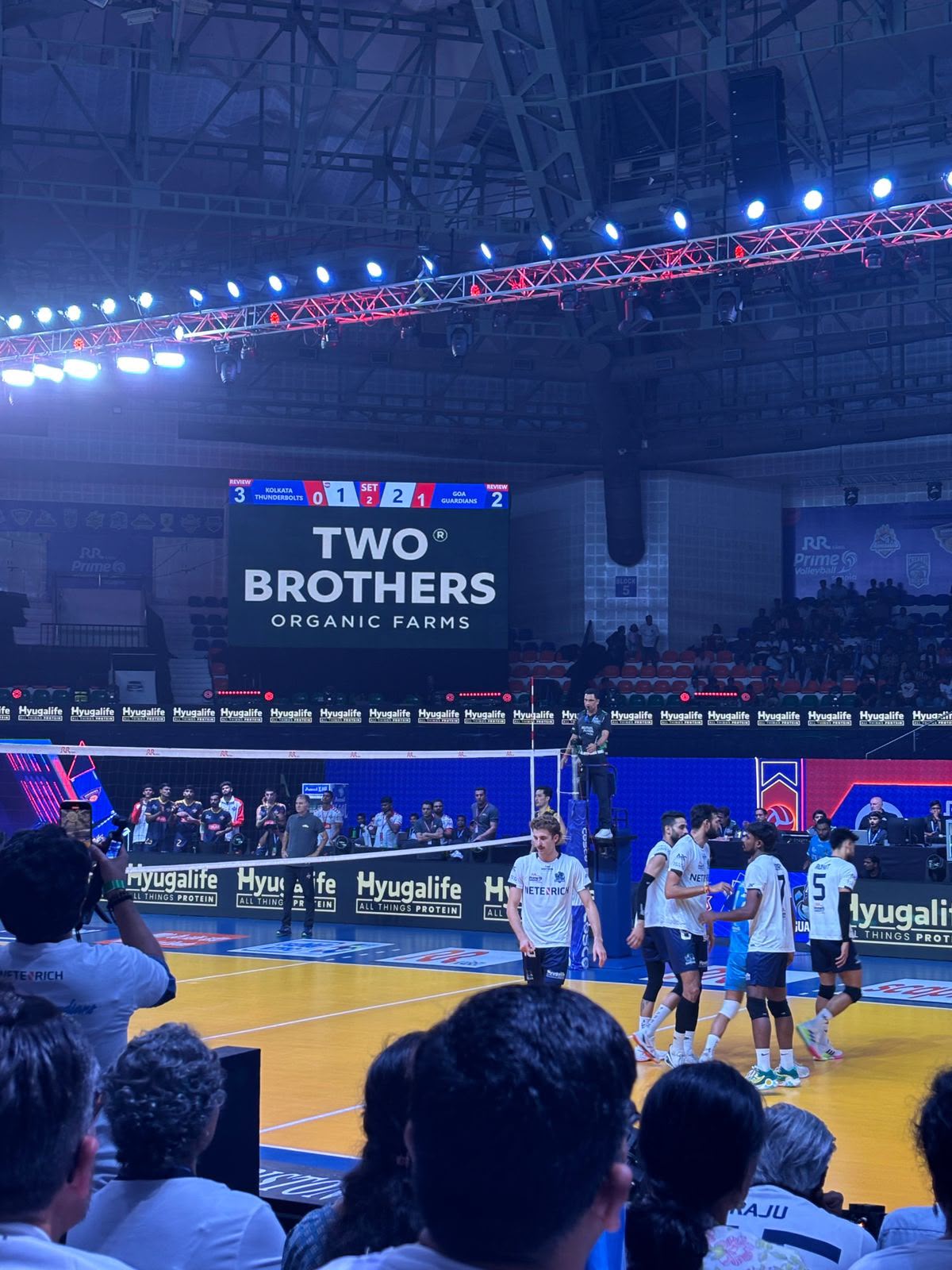 Two Brothers branding at a volleyball event
